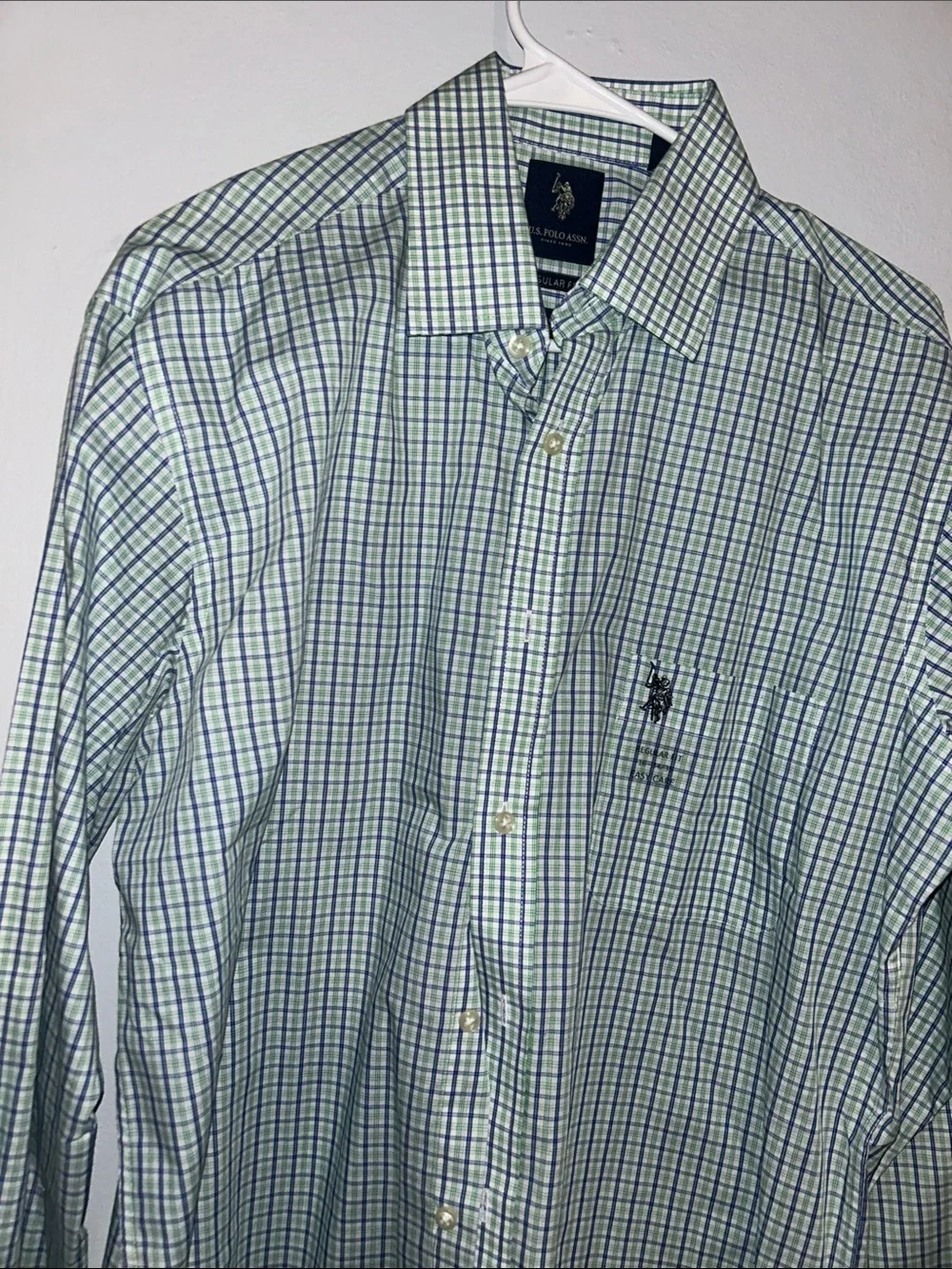 Polo by Ralph Lauren Light Green & Blue Plaid Button-Up Shirt